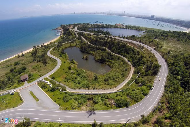 Đường lên đỉnh Sơn Trà quanh co. Toàn bộ cung đường dài hơn 30 km, ôm sát bán đảo. Nơi đây có gần 4.000 ha rừng, là nơi giao lưu giữa hai hệ động vật và thực vật tiêu biểu của hai miền Nam - Bắc.