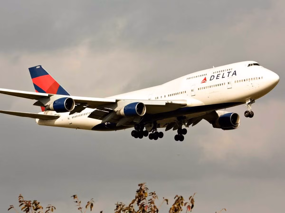 Chiếc 747 nằm trong phi đội bay của hãng Delta Airlines.