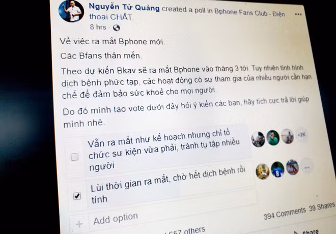Bphone 4 co the bi hoan ra mat vi virus corona