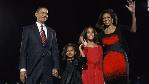 Tổng thống Obama và gia đình tại công viên Grant ngày 04/11/2016.
