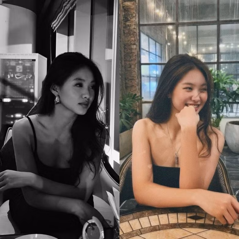Thừa hưởng gen trội hoa khôi của mẹ nên Huệ Anh sinh năm 2K8 nhưng trông rất lớn và trưởng thành.