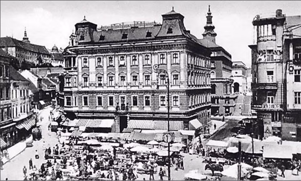 Quảng trường Ban Jelačić, Zagreb năm 1891. Ảnh: Vintag.