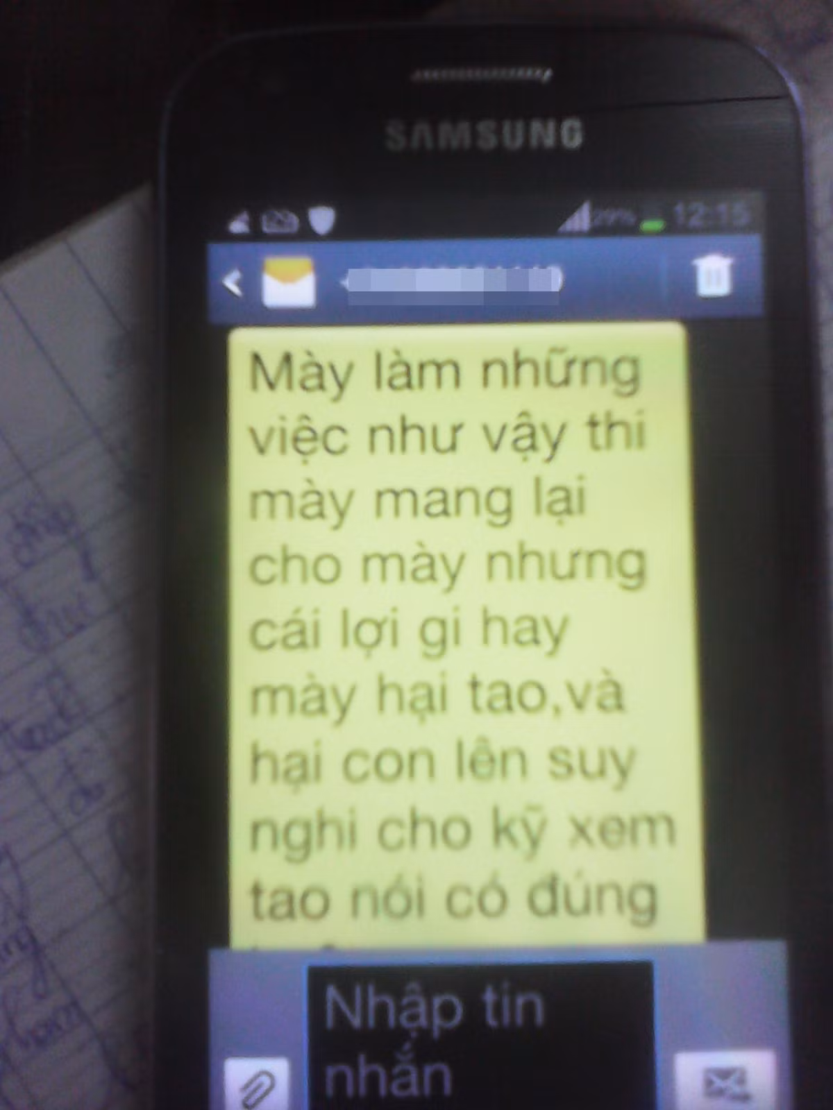 Những dòng tin nhắn mà chị Chiêm bị đe dọa.