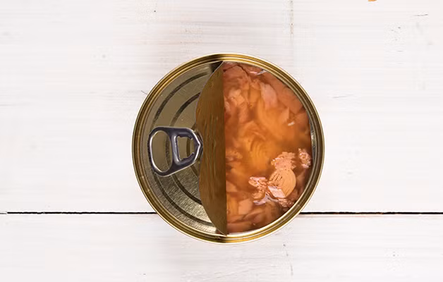 Cá ngừ đóng hộp. Bao gồm một lượng lớn Protein có lợi giúp cân bằng lượng Cholesterol trong cơ thể và Omega 3 cho sức khỏe đôi mắt bạn.