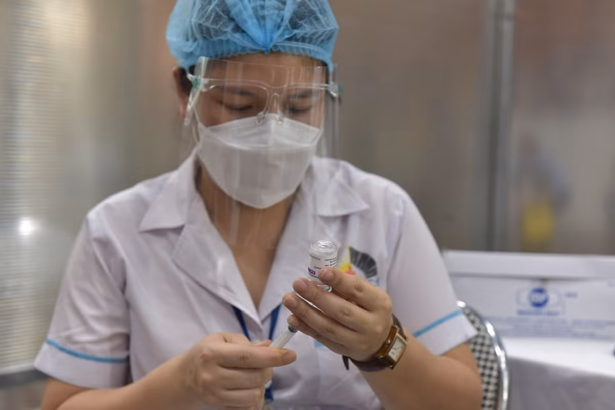 Toàn bộ số vaccine sử dụng để tiêm đợt này cho người dân quận Đống Đa là AstraZeneca.