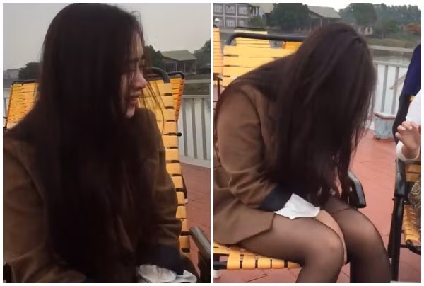 Cô gái vừa khóc, vừa trách tại sao bạn đi lấy chồng. Ảnh cắt từ clip.