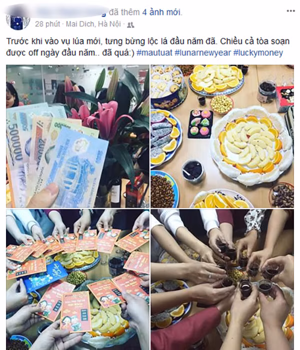Ngày làm việc đầu tiên của năm là phải ăn uống, đập phá tưng bừng đã.