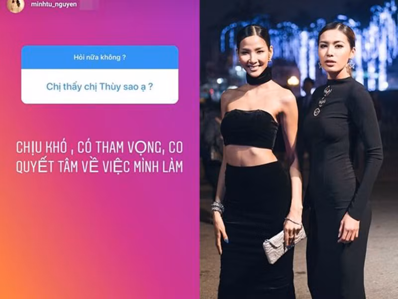 Minh Tú từng khen Hoàng Thùy chịu khó, có tham vọng và có quyết tâm về việc mình làm. Ảnh: Saostar