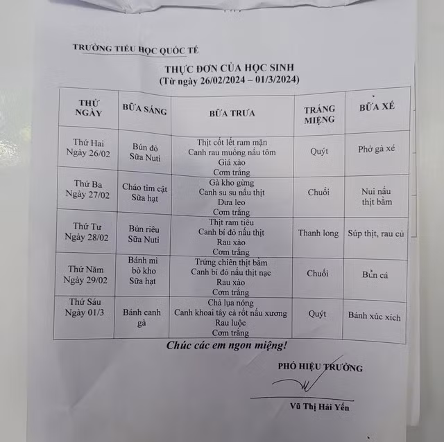 Thông tin mới vụ suất ăn “giảm cân” của học sinh trường quốc tế - Hình 3 Thong tin moi vu suat an “giam can” cua hoc sinh truong quoc te-Hinh-3
