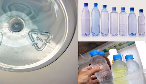 Nhựa số 1. Nhựa PET hay PETE (Polyethylene Terephthalate - Ký hiệu số 1 dưới đáy bình). Người ta thường dùng PET và PETE để chế tạo các loại nước uống đóng chai, dầu gội, nước xúc miệng.