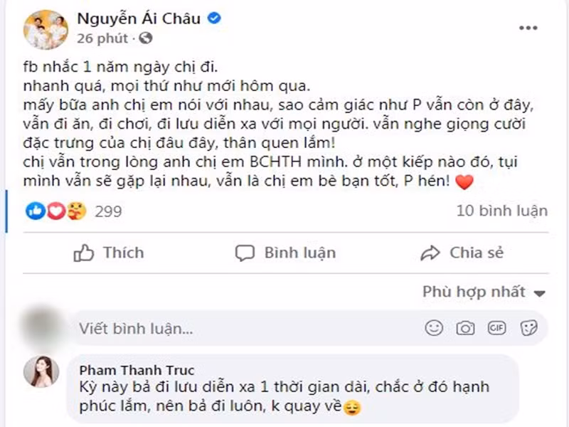 Ái Châu và Thanh Trúc cũng tưởng nhớ Mai Phương.