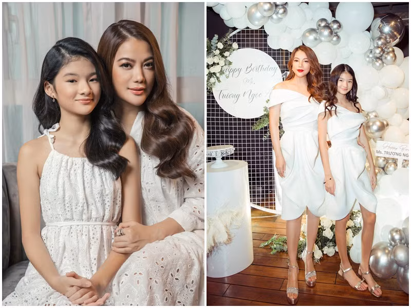 Bảo Tiên ra dáng thiếu nữ. Bởi vậy, em ngày càng có thêm lựa chọn trang phục đồ đôi với mẹ.