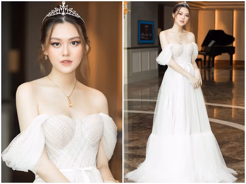 Á hậu Tường San khoe vẻ đẹp ngọt ngào trong chiếc váy xòe bồng bềnh.