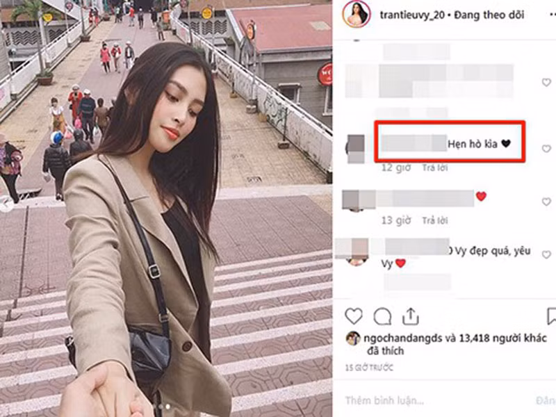 Hoa hậu Tiểu Vy từng đăng tải bức ảnh nắm tay một chàng trai giấu mặt khiến fan đặt nghi vấn người đẹp đang khoe ảnh bên bạn trai. Tuy nhiên, một số fan tinh ý nhận ra chàng trai trong ảnh là chuyên gia trang điểm của Tiểu Vy.