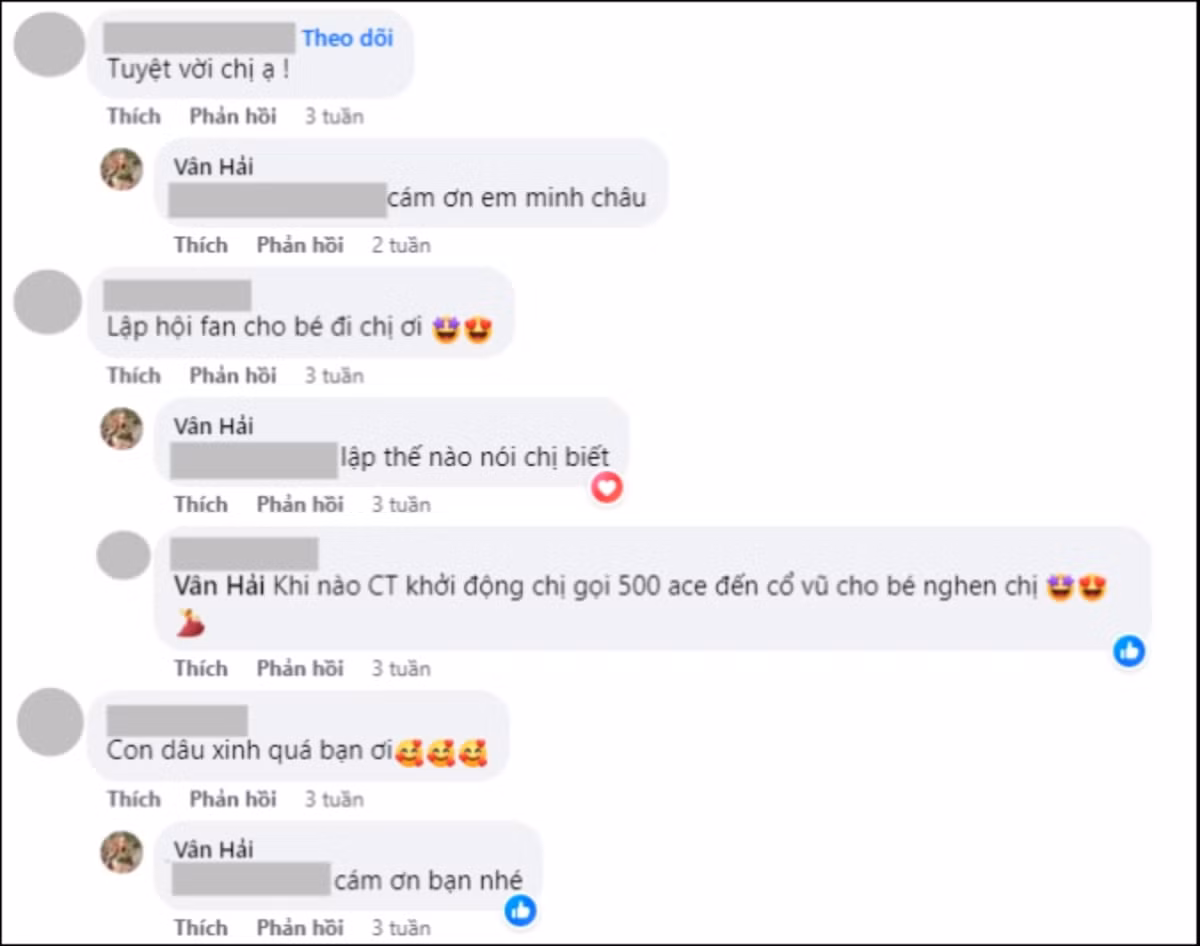 Đặc biệt, khi có người đề nghị lập nhóm fan cho con dâu, bà Hải Vân đã hỏi thăm cách làm, cho thấy sự nghiêm túc trong việc ủng hộ Huyền Baby.