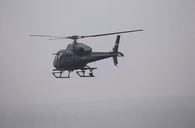 Trong ảnh là trực thăng đa năng hạng nhẹ AS355 N Ecureuil 2 của Bộ Nội vụ Nga.