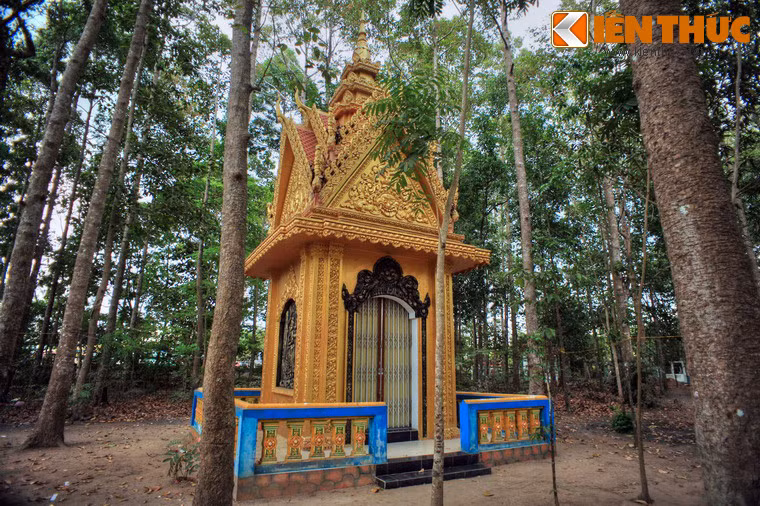 Trong khuôn viên còn có xây nhiều bảo tháp chứa di hài các sư trụ trì chùa.