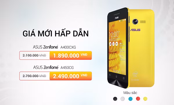 Gia moi cho ASUS dien thoai Zenfone 4 va Transformer Book