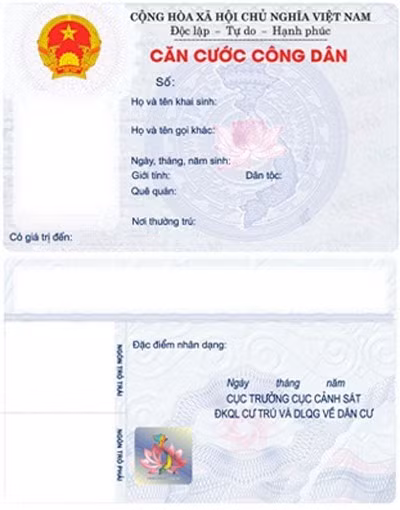 Quy trinh, thu tuc cap the Can cuoc cong dan tu 1/1/2016