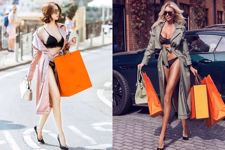 Cư dân mạng mới đây phát hiện Ngọc Trinh có ý tưởng chụp ảnh bikini đi mua sắm giống với nữ người mẫu Dasha Belize. Một số khán giả còn nhận xét Ngọc Trinh trông kém sang so với Dasha Belize.