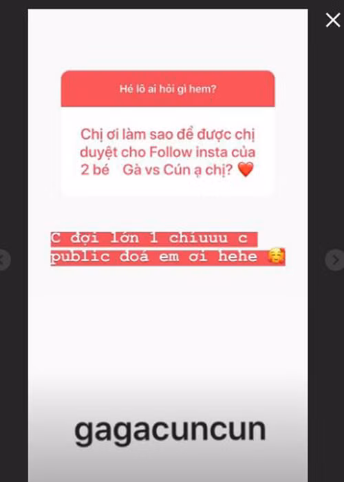 Bà xã của Hoài Lâm lập trang cá nhân Instagram cho hai con gái nhưng đặt ở chế độ riêng tư.