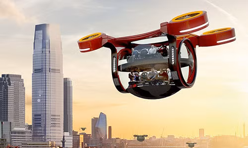 Những con đường ngầm dưới nước, những môn thể thao điều khiến trên những chiếc xe hoverboard (xe điện tự cân bằng) hay kỳ nghỉ ngoài không gian có thể sẽ trở nên phổ biến trong 50 năm nữa chứ không chỉ còn là những gì xuất hiện trên các bộ phim viễn tưởng nữa. Trong ảnh là cảnh tượng minh họa khi những xe ô tô "bay" được đưa vào sử dụng để tránh tình trạng tắc đường