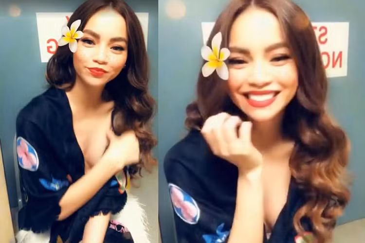 Hồ Ngọc Hà bất ngờ hớ hênh vòng một trong một clip đăng tải vào cuối năm 2018. Ảnh: Khám phá