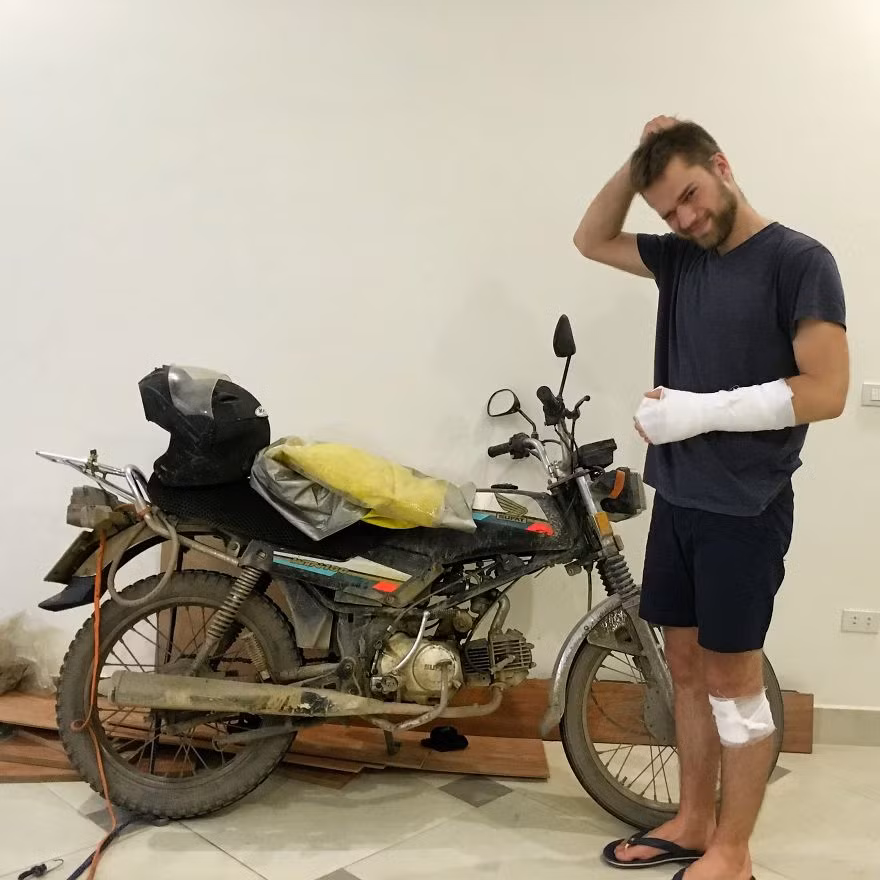 Tuy hành trình để lại cho anh một số vết thương nhưng chuyến phượt Việt Nam vẫn là trải nghiệm đáng nhớ nhất.