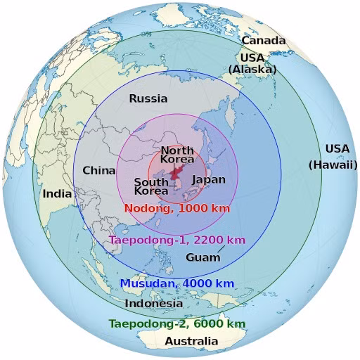 Tầm bắn của tên lửa đạn đạo Musudan được các chuyên gia ước đạt 4.000km có khả năng bao trọn Nhật Bản, quần đảo Guam (thuộc Mỹ), phần lớn lãnh thổ Trung Quốc và Nga.