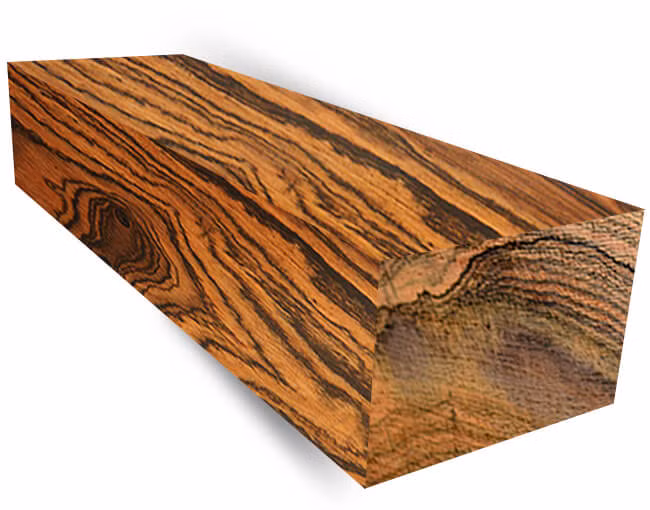 5. Gỗ Bocote: Vân gỗ đẹp, màu sắc từ nâu sáng đến đen, rất thơm, dùng trong nghệ thuật gỗ và sản xuất nội thất cao cấp. (Ảnh: Meader Supply)