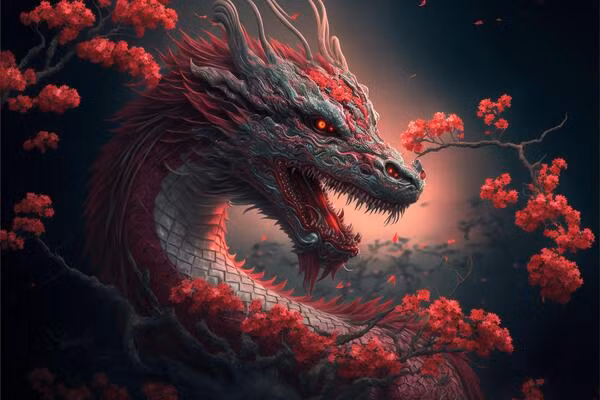 Rồng luôn là biểu tượng của quyền lực, sức mạnh và sự thịnh vượng trong văn hóa Á Đông.(Ảnh: Vecteezy)