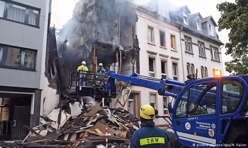 Hiện trường vụ nổ khuya ngày 23/6 tại thành phố Wuppertal, Đức. Ảnh: Getty.