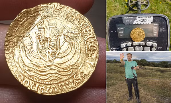 Một ngày khi đang lang thang tìm kiếm trên cánh đồng gần Ashbourne, Derbyshire, chiếc máy dò tìm của anh chợt phát ra tín hiệu rất mạnh. Tiến đến khu vực phát ra âm thanh, Gareth Millward mất 2 giờ đồng hồ để đào xới và thật bất ngờ, anh tìm thấy kho báu là đồng xu vàng lấp lánh có niên đại 500 năm.