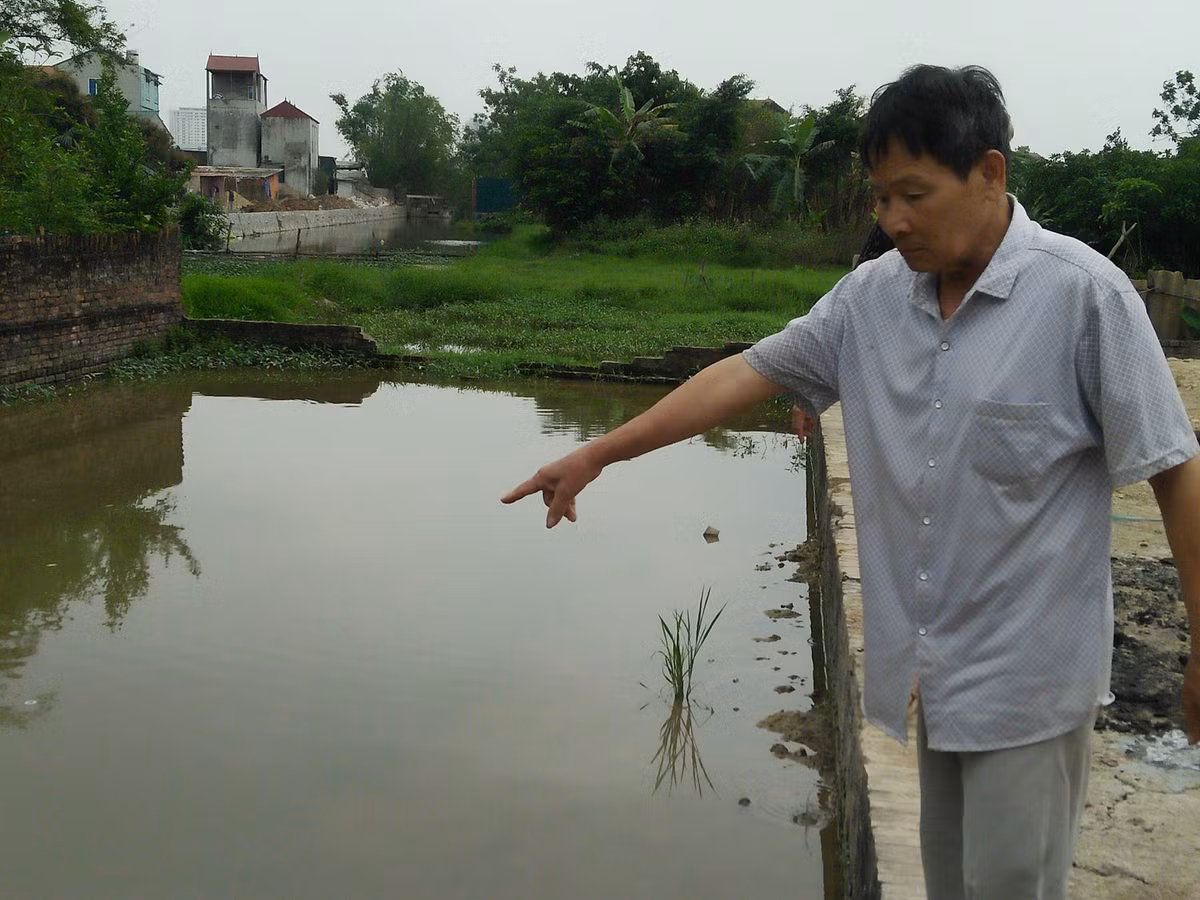 Ông nội bé Linh chỉ rõ hiện trường cháu mình gặp nạn.