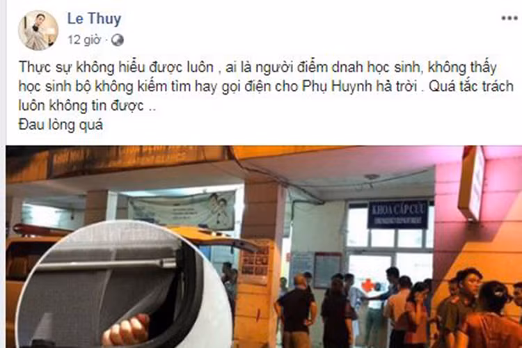 Lê Thúy cho rằng nhà trường quá tắc trách trong vụ việc.