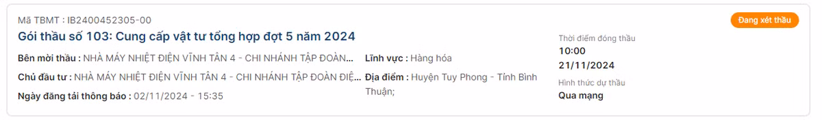 Nhiệt điện Vĩnh Tân 4: 2 nhà thầu cạnh tranh gói cung cấp vật tư hơn 23 tỷ - Hình 3 Nhiet dien Vinh Tan 4: 2 nha thau canh tranh goi cung cap vat tu hon 23 ty-Hinh-3