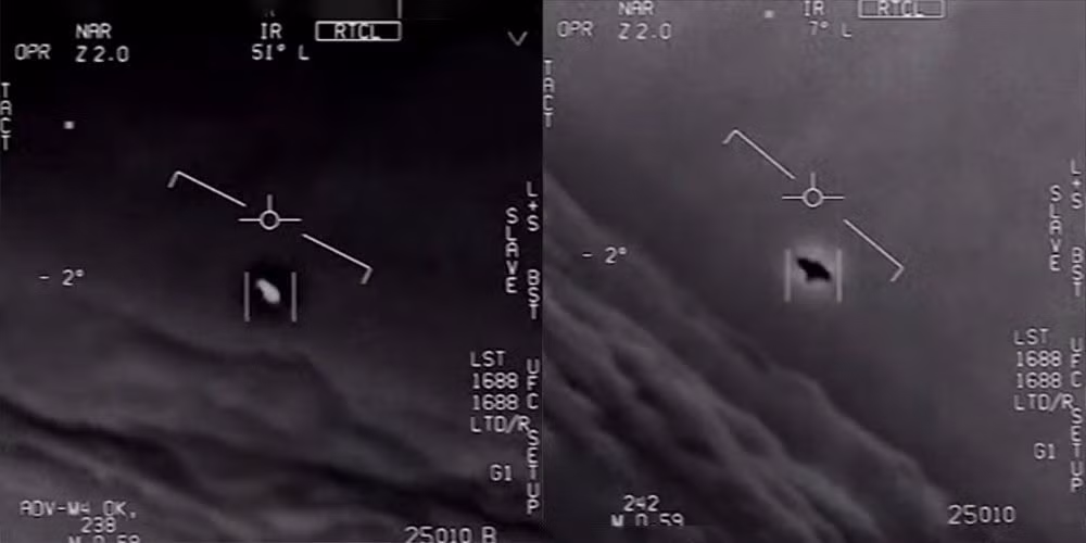 Được chụp trên chiếc máy bay quân sự F/A- 18 Super Hornet của Hải quân Mỹ, một đoạn video cho thấy cuộc chạm trán với một hiện tượng trên không không xác định bị nghi là UFO vào năm 2015. Được nhìn thấy dọc theo Bờ Đông phía trên Đại Tây Dương, vật thể này có hình bầu dục và không có cánh hay ống xả gì cả. Nhưng sau đó không có lời giải thích nào được đưa ra về hiện tượng quái lạ này.