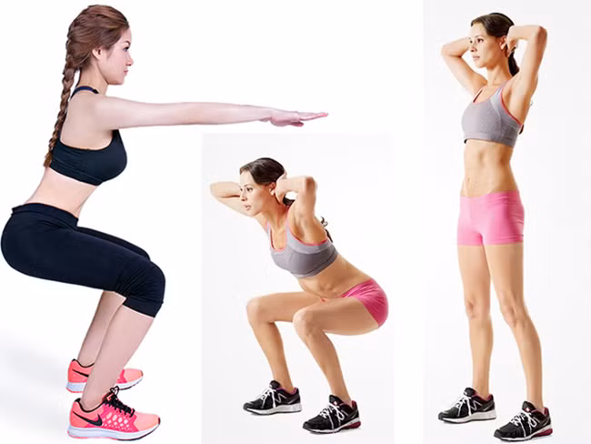 Bạn hãy giữ nguyên tư thế ngồi xổm trong vòng 2 giây rồi từ từ đứng lên. Ảnh: cfyc.