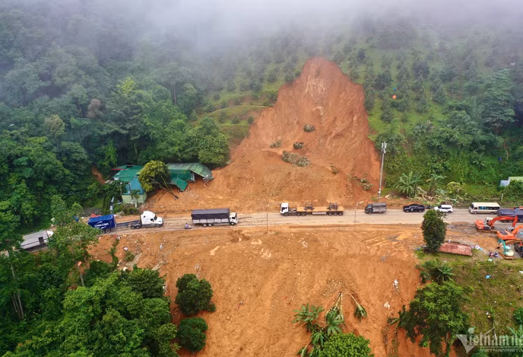 Doi trong sau rieng ngay diem sat lo tren deo Bao Loc co mot phan dat rung