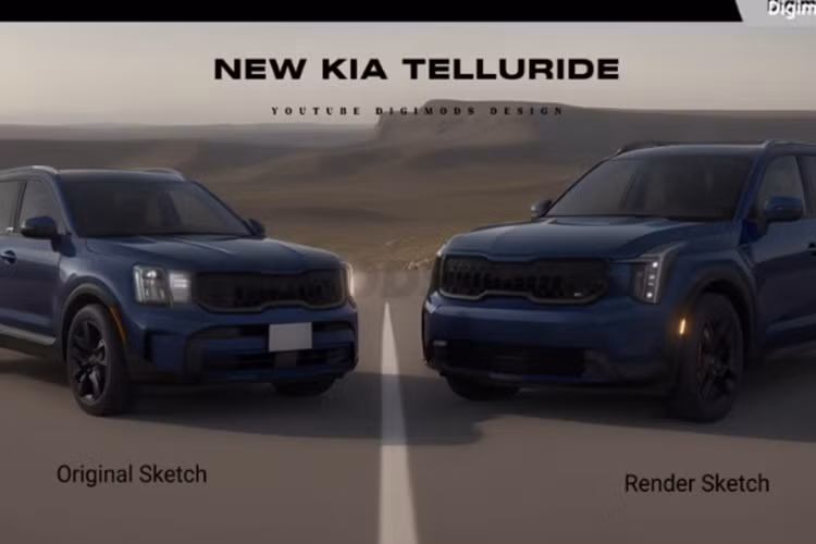 Ở bản phác thảo này, Telluride 2025 nổi bật với hệ thống đèn pha và dải đèn LED chạy ban ngày được thiết kế cách điệu nhìn khá mới mẻ. Các chi tiết như cản trước hay lưới tản nhiệt vẫn được giữ nguyên.