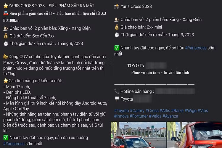  Toyota Yaris Cross 2023 mới có thể nói là một trong những mẫu xe được mong chờ nhất tại Việt Nam nửa cuối năm nay. Cách đây không lâu, một số đại lý đã hé lộ thời điểm trình làng của mẫu xe này ở Việt Nam là tháng 8/2023. Tuy nhiên, theo thông tin mới nhất từ đại lý, thời gian ra mắt dự kiến của xe sẽ là tháng 9 năm nay.