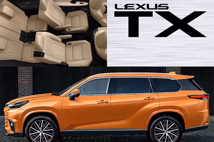Lexus TX 2024 chot lich ra mat, lo noi that voi 6 cho ngoi