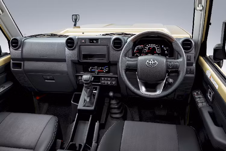 Ở một số thị trường nhất định, loại động cơ quen thuộc đối với dòng Land Cruiser 70 bấy lâu nay là máy dầu diesel tăng áp V8 với dung tích 4.5L, công suất 151 kW (205 PS) và mô-men xoắn cực đại 430 Nm vẫn sẽ được cung cấp. Máy V8 này sẽ đi kèm hộp số sàn 5 cấp. Hệ dẫn động tiêu chuẩn của Land Cruiser 70 đời 2024 vẫn là hai cầu.
