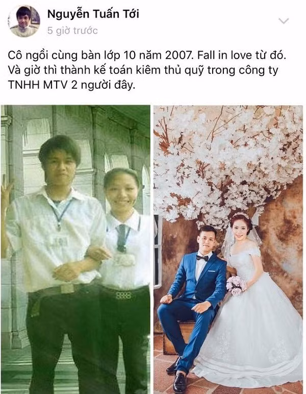 Sau khi trào lưu chia sẻ hình ảnh "cô bạn bàn bên" khuấy đảo cộng động mạng thì ngay sau đó, một ý tưởng mới xuất phát từ trào lưu này cũng ra đời mà không kém phần "hot". Bên cạnh bức hình cô bạn bàn bên có kèm thêm câu chuyện tình học trò đã đơm hoa kết trái. Từ bạn ngồi chung bàn nay đã về chung một nhà.