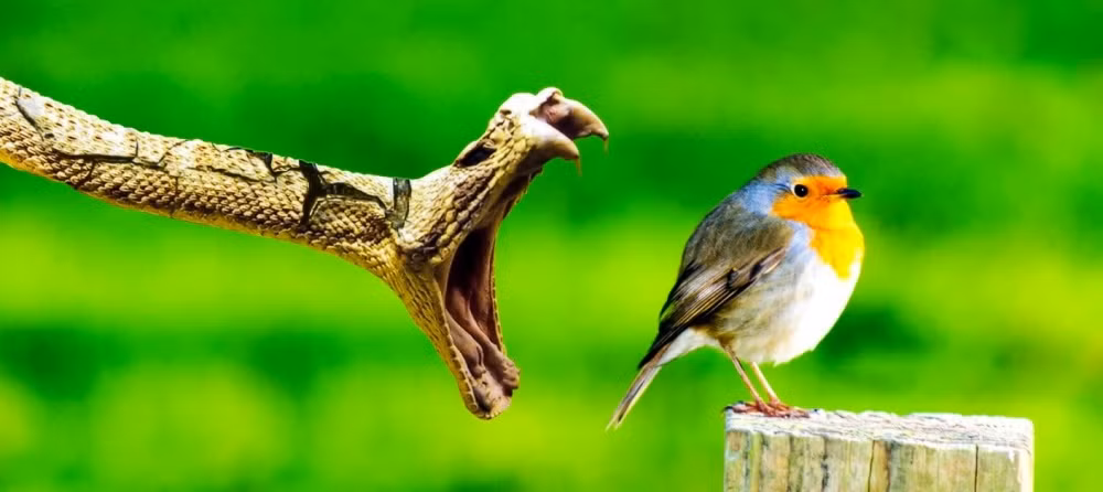 Con chim này vẫn rất tự tin khoe dáng trước khi bị một con rắn độc giết chết đầy bi thảm chỉ một giây sau đó. (Nguồn Brightside)