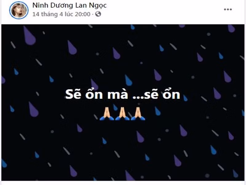 Trước đó, nữ diễn viên tỏ ra lo lắng khi mẹ của Chi Dân nhập viện. "Sẽ ổn mà, sẽ ổn", Lan Ngọc viết.