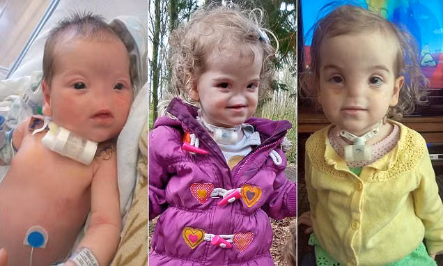 Tessa Evans được chẩn đoán mắc chứng arhinia toàn phần bẩm sinh. Điều này đồng nghĩa với việc em bé không có mũi, không có các hốc xoang, nhưng vẫn có thể ho, hắt xì hơi và bị cảm lạnh.