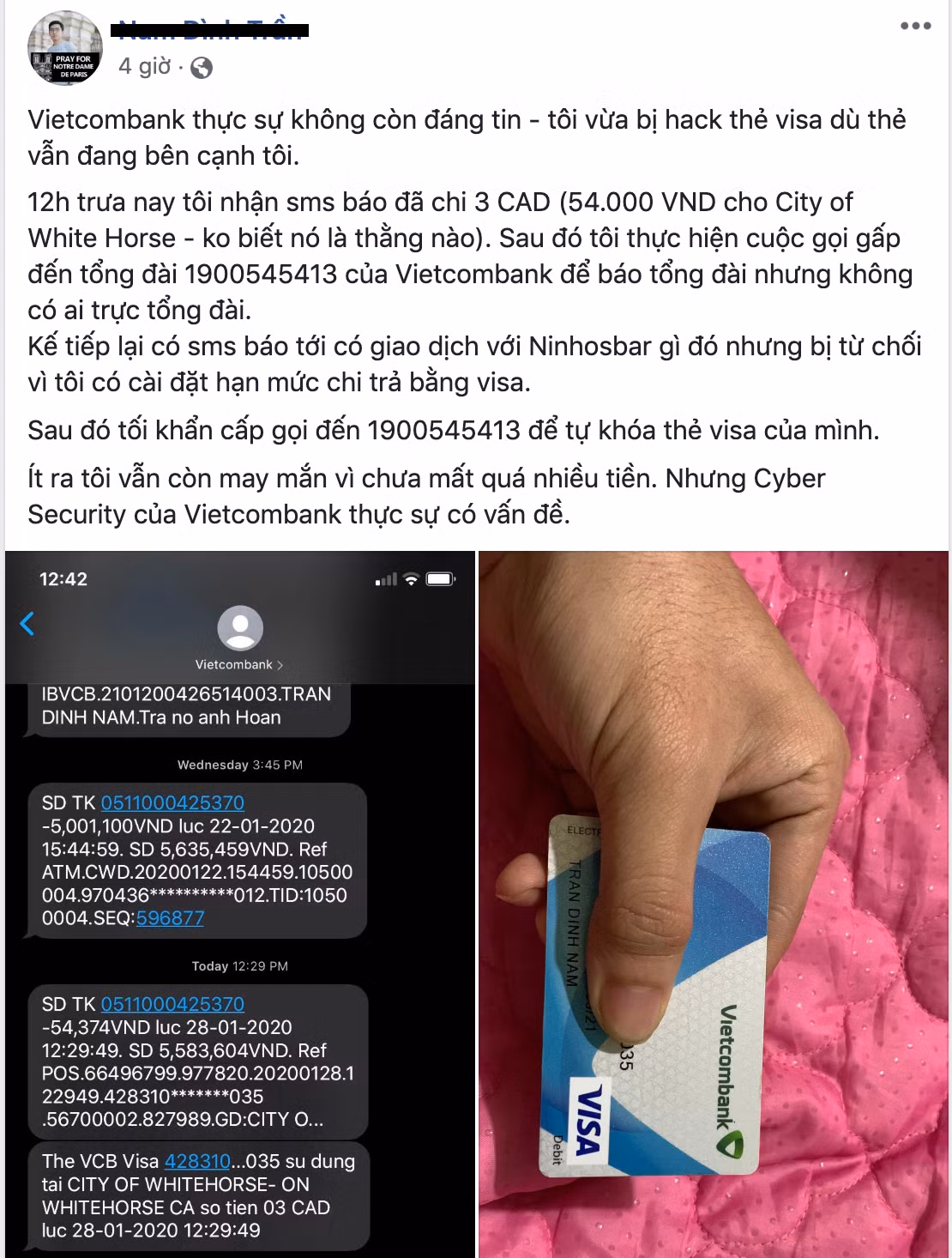 Nhiều khách hàng tố Vietcombank dính lỗi bảo mật hàng loạt - Hình 3 Nhieu khach hang to Vietcombank dinh loi bao mat hang loat-Hinh-3