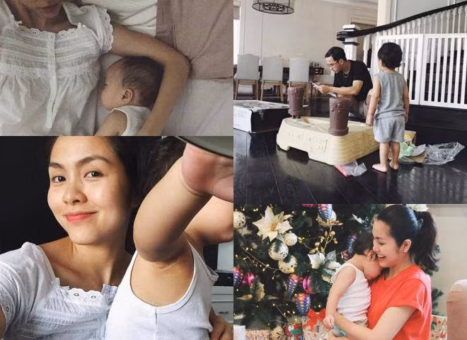 Dù chỉ được chiêm ngưỡng ảnh chụp sau lưng, một góc mặt hay bàn tay, bàn chân của hai thiên thần nhà Hà Tăng và Louis Nguyễn, nhưng có thể thấy cả hai bé đều được thừa hưởng nét đẹp từ bố mẹ.