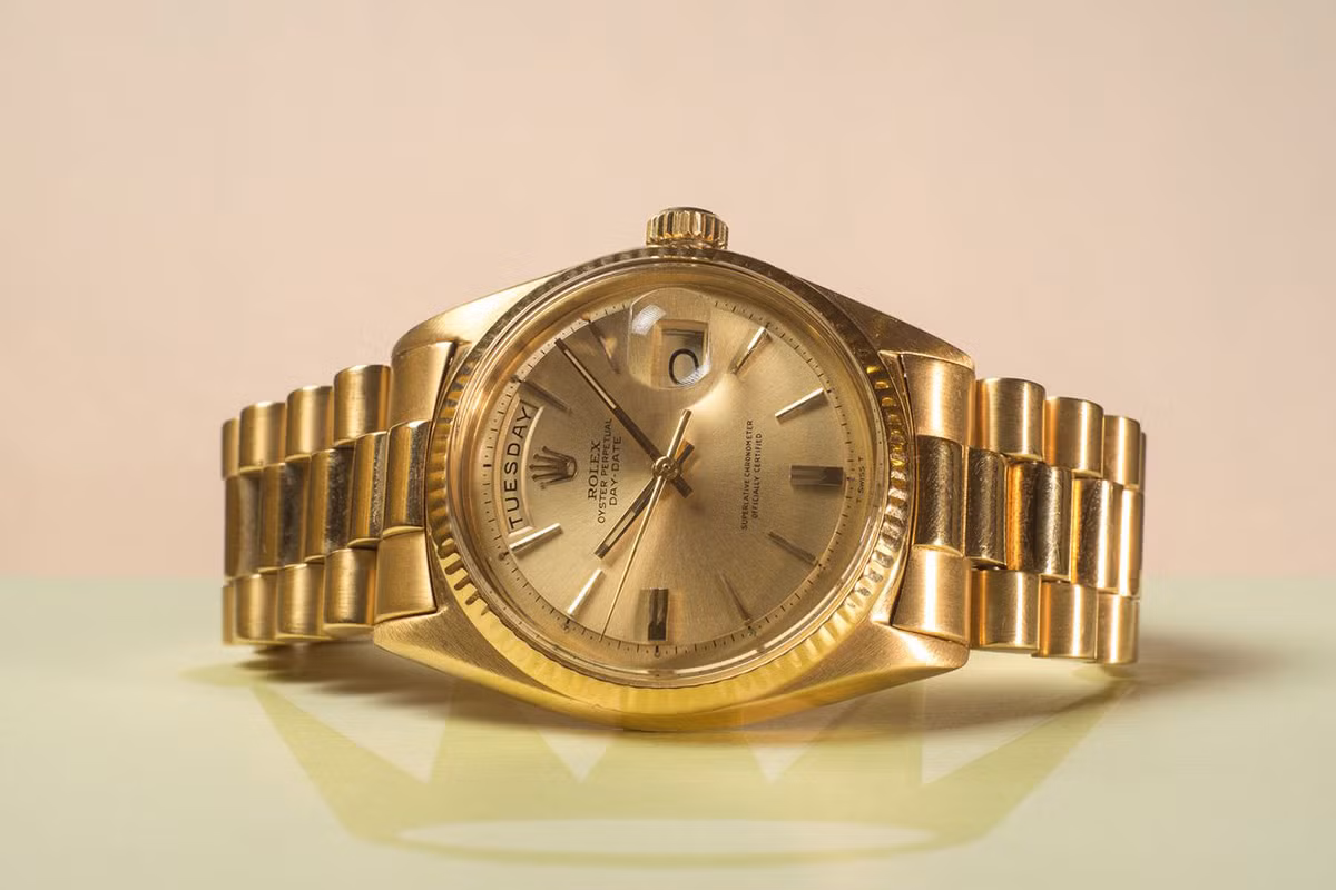 Năm 2019, Jack Nicklaus Rolex Ref. 1803 được định giá 1,22 triệu USD (27,6 tỷ đồng) khi nó được bán đấu giá tại Nhà đấu giá Phillips. Rolex đã tặng chiếc Day-Date bằng vàng này cho tay golf huyền thoại Jack Nicklaus vào năm 1967. Ảnh: Digital